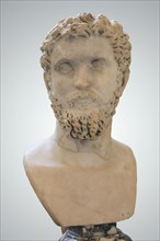 Portrait bust of the Roman Emperor Septimius Severus, early 3rd century AD. Artist: Unknown