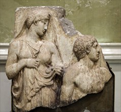 Heracles in the Garden of the Hesperides, fragment of a relief, early 2nd century. Artist: Unknown