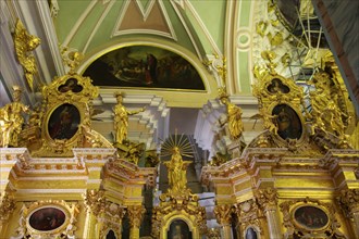 Upper portion of the iconostasis, Peter and Paul Cathedral, St Petersburg, Russia, 2011. Artist: Sheldon Marshall