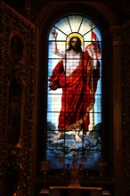 Christ, stained glass, St Isaac's Cathedral, St Petersburg, Russia, 2011. Artist: Sheldon Marshall