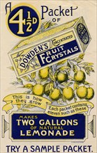 Dowden?s Concentrated Fruit Crystals, 1900. Artist: Unknown