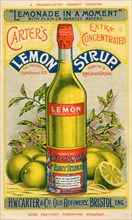 Carter?s Lemon Syrup, 19th century. Artist: Unknown