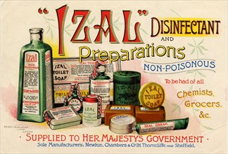 Izal disinfectant, 19th century. Artist: Unknown