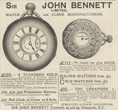 Sir John Bennett Watch and Clock Manufacturers, 1893. Artist: Unknown