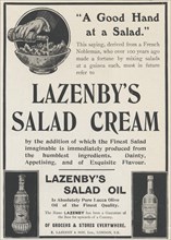 Lazenby's Salad Cream, 1906. Artist: Unknown