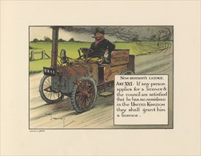 Motoritis, or other interpretations of the Motor Act. Non-Resident?s Licence Article XVI, 1906. Artist: Unknown