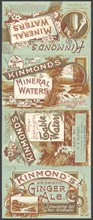 Kinmond's Mineral water, 1890s. Artist: Unknown