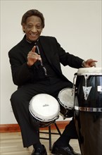 Frank Holder, Guyanan jazz singer and percussionist. Artist: Brian O'Connor