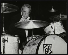 American drummer Buddy Rich playing at the Royal Festival Hall, London, June 1985. Artist: Denis Williams