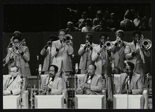The brass section of the Count Basie Orchestra, Royal Festival Hall, London, 18 July 1980. Artist: Denis Williams