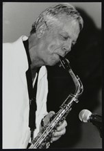 Pat Crumly playing alto saxophone at The Fairway, Welwyn Garden City, Hertfordshire, 2004. Artist: Denis Williams