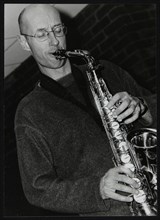 Alto saxophonist Martin Speake playing at The Fairway, Welwyn Garden City, Hertfordshire, 2003. Artist: Denis Williams