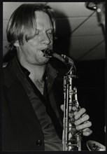 Alto saxophonist Matt Wates playing at The Fairway, Welwyn Garden City, Hertfordshire, 2003. Artist: Denis Williams