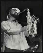 Sonny Rollins playing tenor saxophone at Wembley Conference Centre, London, 1979. Artist: Denis Williams
