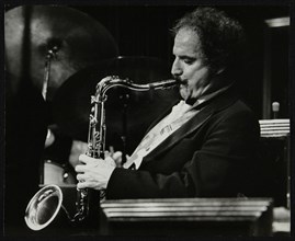 Saxophonist Frank Tiberi performing at the Forum Theatre, Hatfield, Hertfordshire, 1983. Artist: Denis Williams