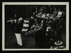 Sidney Bechet (soprano saxophone) in concert at Colston Hall, Bristol, 1956. Artist: Denis Williams