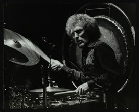 Drummer Ginger Baker performing at the Forum Theatre, Hatfield, Hertfordshire, 1980. Artist: Denis Williams