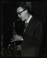 Derek Humble playing alto saxophone at the Civic Restaurant, College Green, Bristol, 1955. Artist: Denis Williams