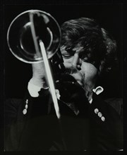 American trumpeter player Bobby Shew playing at the Forum Theatre, Hatfield, Hertfordshire, 1980. Artist: Denis Williams