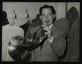Irving Rosenthal with a French horn, c1950s. Artist: Denis Williams