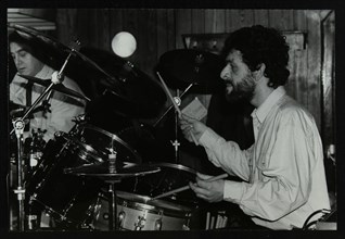 Drummer Simon Morton playing at the Torrington Jazz Club, Finchley, London, 1988. Artist: Denis Williams