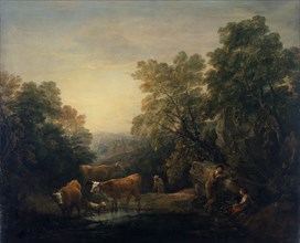 'Rocky wooded landscape with rustic lovers', 1771-74. Artist: Thomas Gainsborough.