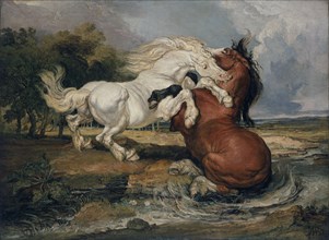 'Fighting horses', 1808. Artist: James Ward.