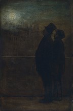 'The night walkers', 1828-1879. Artist: Honore Daumier.