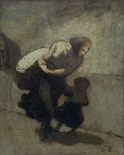 'The heavy Burden', 1828-1879. Artist: Honore Daumier.