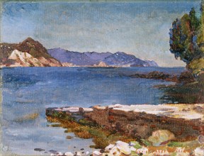 'The Ligurian coast from Rapallo', 1893-1934. Artist: Christopher Williams