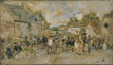 'Village Market', 1844-1898. Artist: Eugene Louis Boudin.