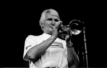 Conte Condoli, Brecon Jazz Festival, Powys, Wales, August 2000. Artist: Brian O'Connor.