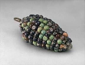 Bunch of glass grapes on a hooked stem of bronze and wood, 1353 BC-1335 BC. Artist: Unknown.