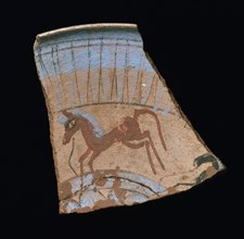 Rim shard showing galloping horse, 1353 BC-1335 BC. Artist: Unknown.