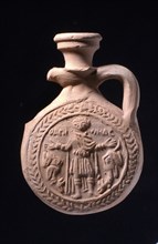 Pilgrim flask associated with the shrine of St Menas at Abu Mina, 5th-7th century. Artist: Unknown.