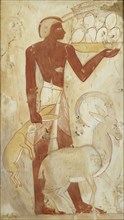 Copy of wall painting, private tomb 78 of Horemheb, Thebes, 20th century. Artist: Anna (Nina) Macpherson Davies.