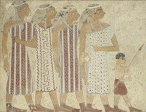 Copy of wall painting, private tomb 3 of Khnumhotpe III, Beni Hasan, 20th century. Artist: Anna (Nina) Macpherson Davies.