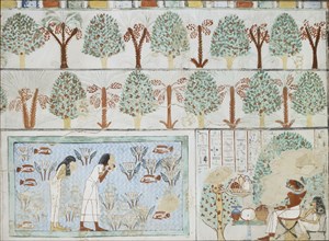Copy of wall painting from private tomb 63 of Sebkhotpe, Thebes (I, 1, 125-128), 20th century. Artist: Anna (Nina) Macpherson Davies.
