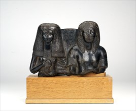 Steatite pair statue of the royal scribe and officer Huy and his wife Nay, XVIIIth Dynasty (c1540-c1 Artist: Unknown.