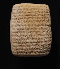 Clay tablet with cuneiform script on both sides, Late Babylonian, c 6th century BC. Artist: Unknown.
