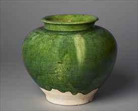 Green-glazed jar, 8th century. Artist: Unknown.