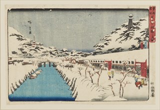 Woodblock print - Shiba akabane no yuki, 1797-1858. Artist: Ando Hiroshige.