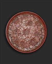Lacquer dish with flowers, probably 1403-1435. Artist: Unknown.