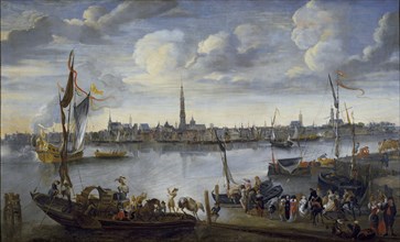 View of the Roads of Antwerp from the West Bank, post 1672. Artist: Hendrick van Minderhout.