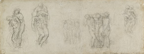 Studies for a Pieta and an Entombment, 16th century. Artist: Michelangelo Buonarroti.