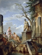 Ruins with a Sibyl and other Figures, c1720. Artist: Giovanni Paolo Panini.
