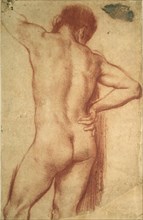 Study of a nude Man, 17th century. Artists: Annibale Carracci, Guercino.