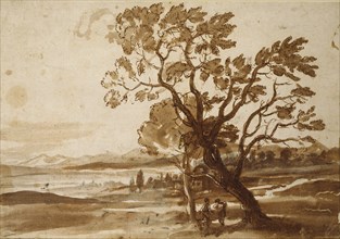 Landscape with two Trees, c1638. Artist: Claude Lorrain.