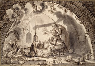 A Witches' Kitchen, c1600. Artist: Jacques de Gheyn II.