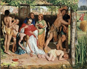 A converted British Family sheltering a Christian Missionary from the Persecution of the Druids, 185 Artist: William Holman Hunt.